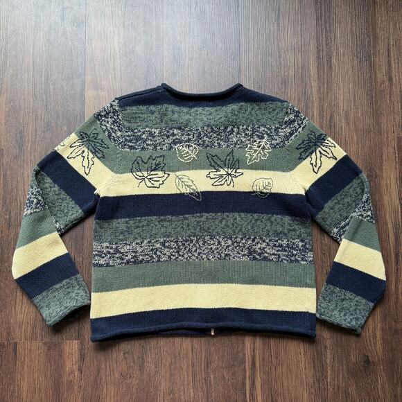 Christopher & Banks Vintage 2004 Hand Embroidered Stripe Cardigan Sweater M - Picture 5 of 12